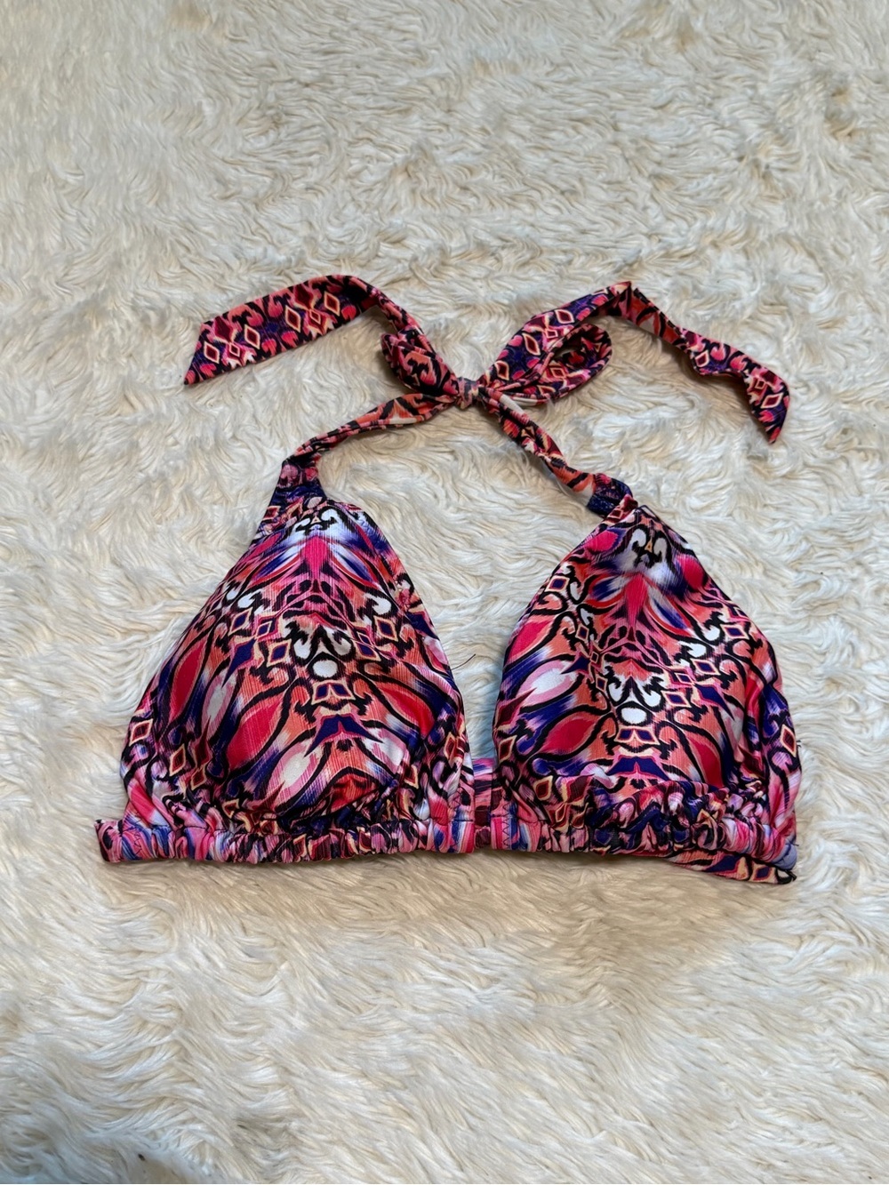 BECCA by Rebecca Virtue Triangle Halter Bikini Top - Size DD